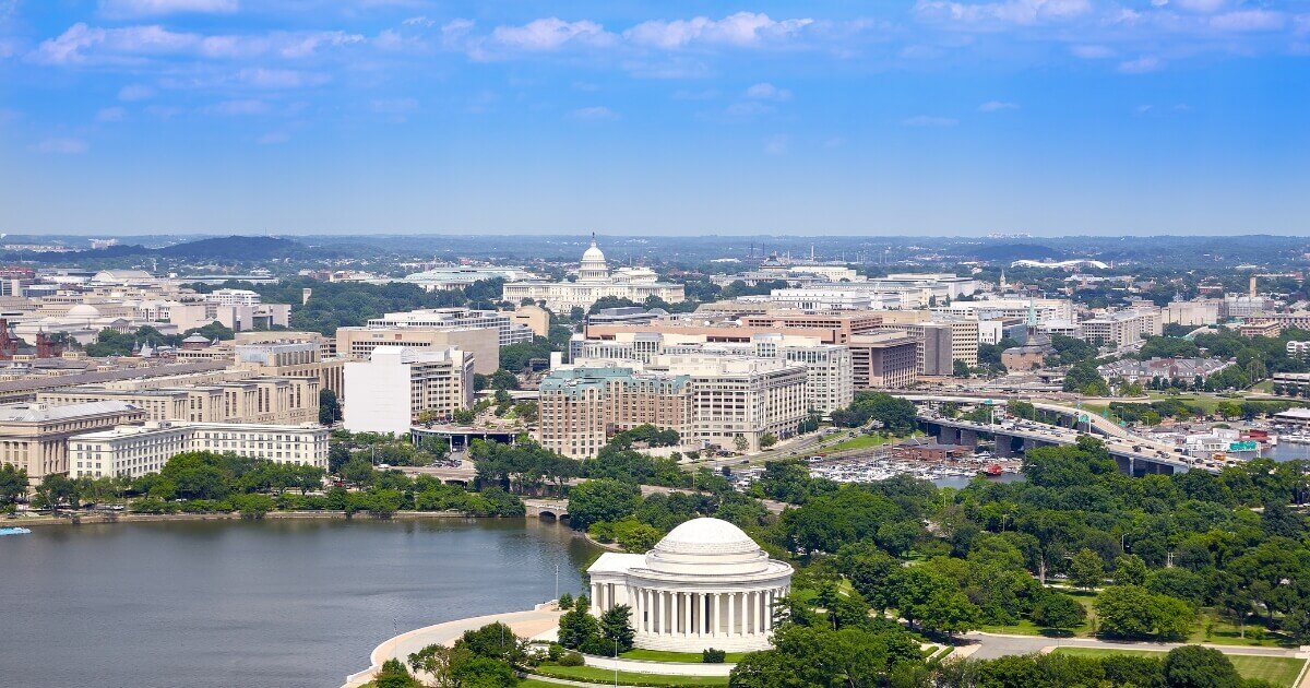 washington dc aerial shot